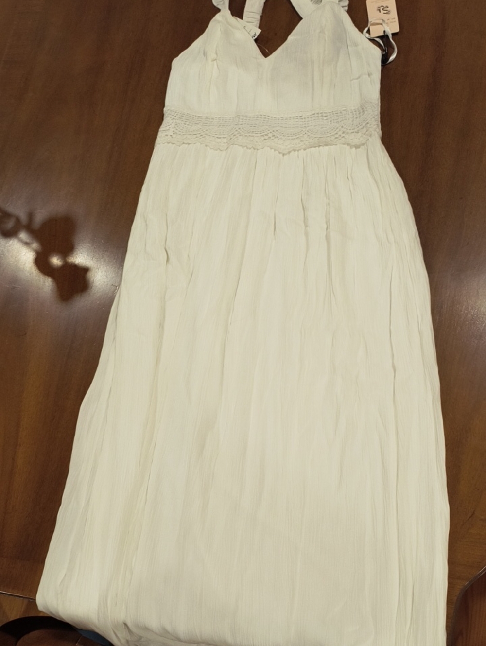 Sincerely Jules Cream Crochet-Waist Maxi Dress